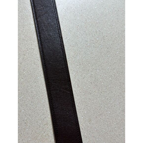 Vintage Coach Men's Brown Leather Dress Belt Brushed Nickel Buckle, Size 36 - Picture 4 of 8